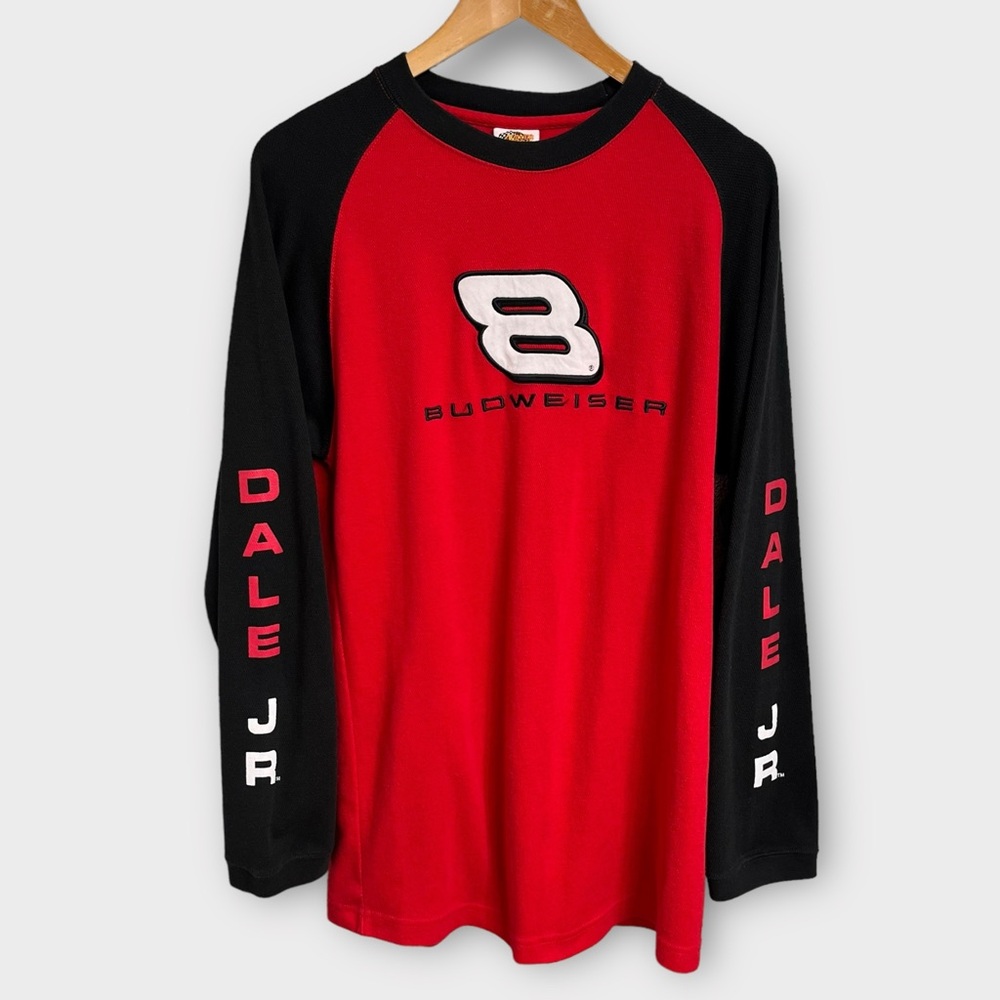 Vintage Dale Earnhardt Jr #8 Racing Long Sleeve Thermal Budweiser Y2K